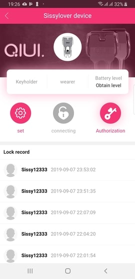 chastity app lock records