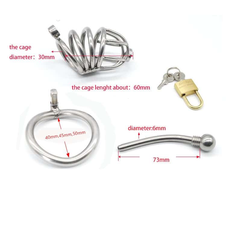 New-High-quality-Male-Chastity-Device-Bird-Lock-Stainless-Steel-Cock-Cage-A229