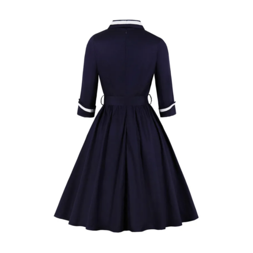 Navy Blue Vintage Dress - Image 2