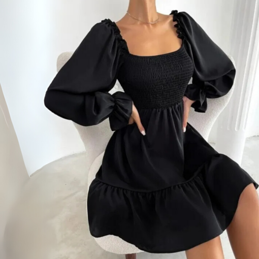 Dreamy Puff Sleeve Hem Mini Dress - Image 2