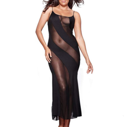 Black Sheer Cut-Out Maxi Dress