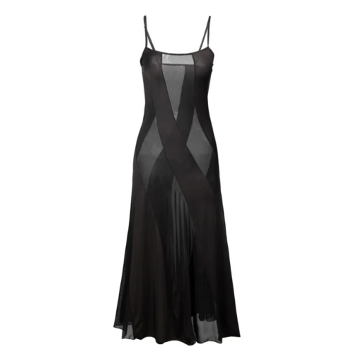 Black Sheer Cut-Out Maxi Dress - Image 2