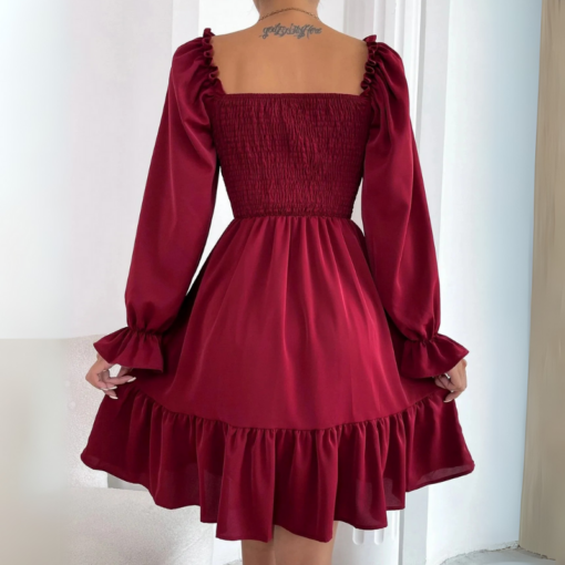 Dreamy Puff Sleeve Hem Mini Dress - Image 3