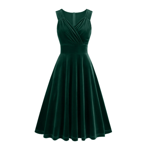 Smooth Velvet Sleeveless Dress - Image 4