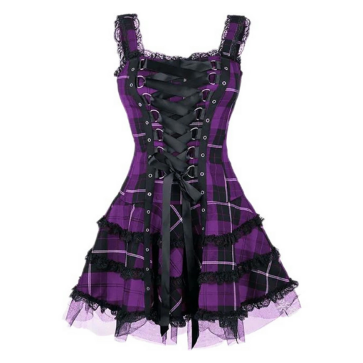 Checkered Corset Dress - Image 4