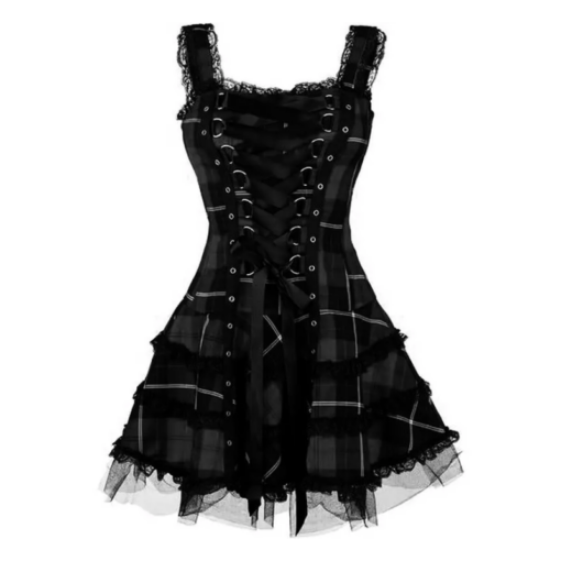 Checkered Corset Dress - Image 7