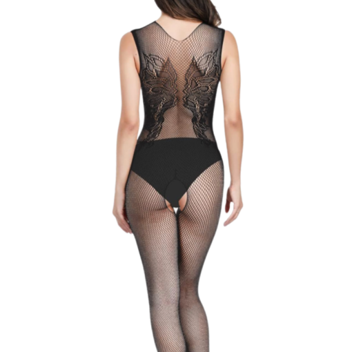 Angelic Lace-Back Fishnet Bodysuit - Image 3