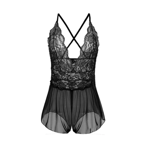 Lace Criss-Cross Back Bodysuit - Image 4